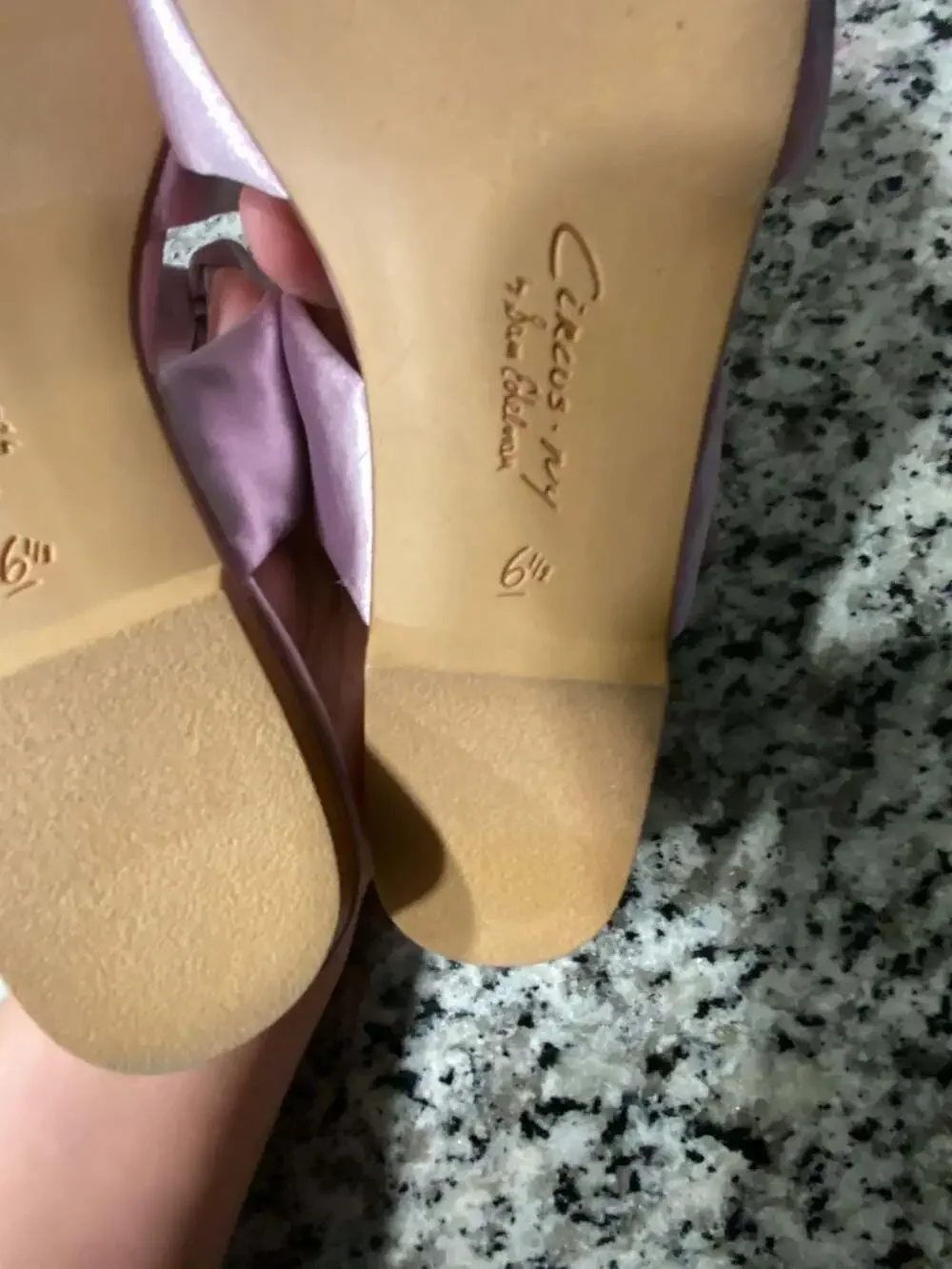 Circus NY by Sam Edelman Marissa Knotted Satin Flat Slide Sandals in Pale Orchid